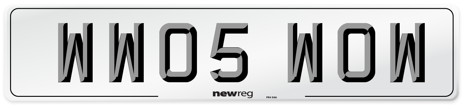 WW05 WOW Number Plate from New Reg